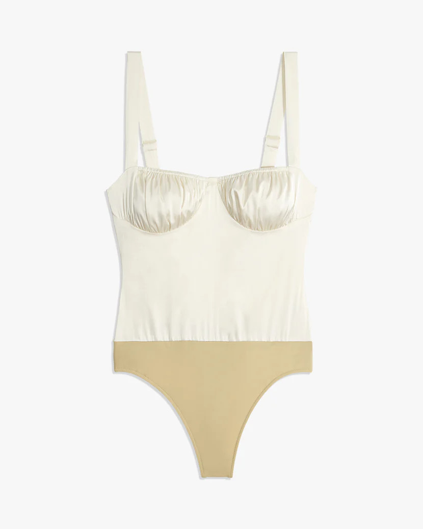 Ruched Tank Stretch Charmeuse Bodysuit | We Wore What