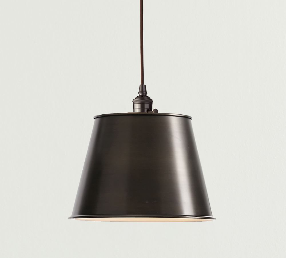 Tapered Metal Shade Cord Pendant | Pottery Barn (US)