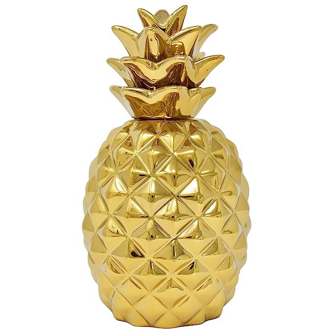 Gift Boutique 9" Gold Pineapple Showpiece Beautifully Sculpted with Realistic Detail, Metallic Go... | Amazon (US)