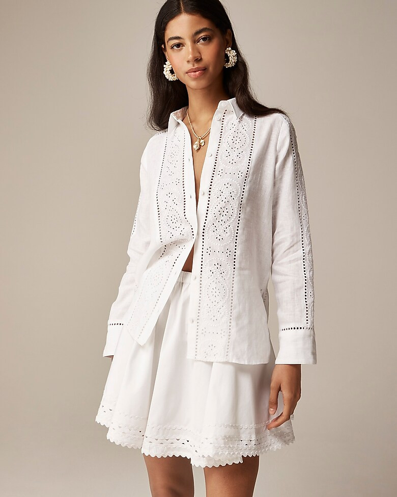 Garçon classic shirt in eyelet linen | J. Crew US