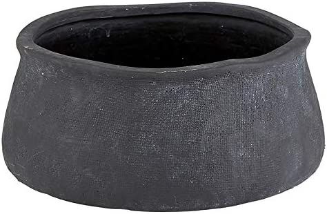 47th & Main Textured Round Ceramic Planter/Pot, 10" x 4", Matte Black | Amazon (US)