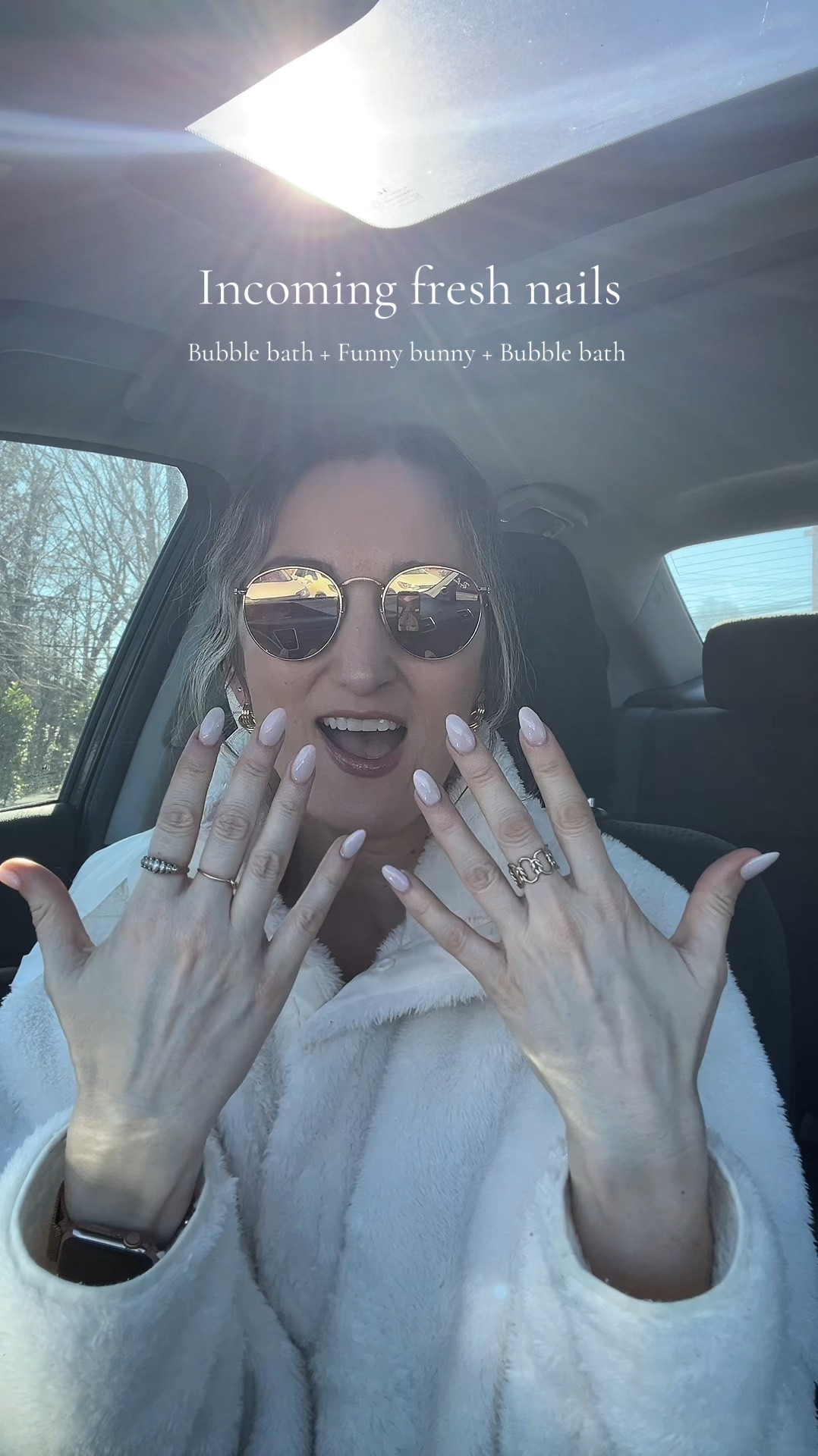 Bubble bath OPI nail polish layered with funny bunny

Nails / fresh nails / nude nails - neutral nails

#LTKWatchNow #LTKBeauty #LTKFindsUnder50