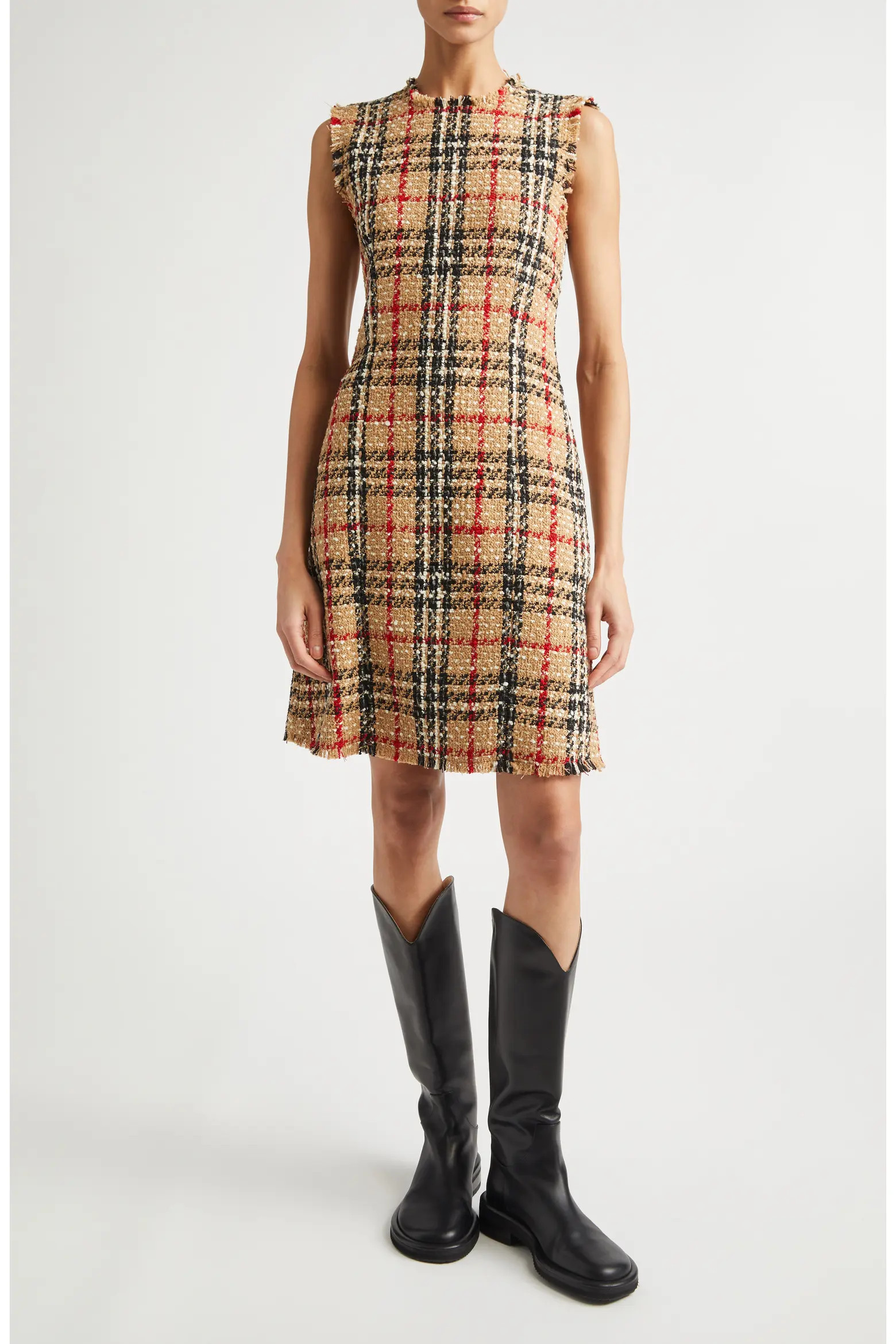 Abigail Sleeveless Check Tweed Bouclé Sheath Dress (Women) | Nordstrom | Nordstrom