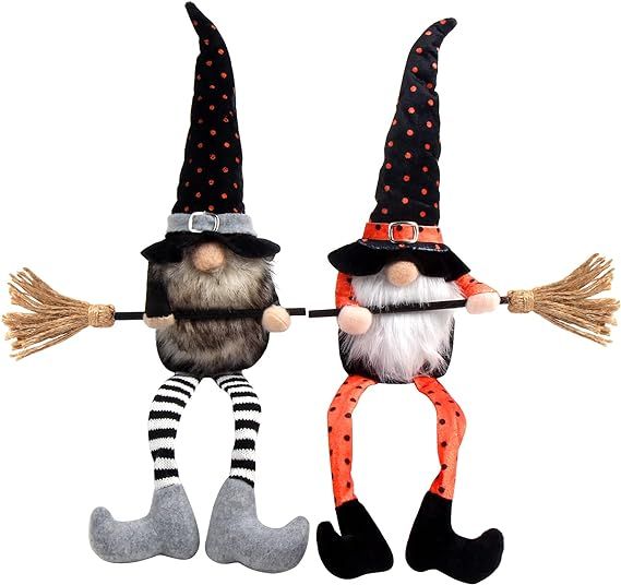 LOKIPA Halloween Gnomes Plush, 2 Pack Handmade Witch Plush Gnome Faceless Doll for Halloween Deco... | Amazon (US)