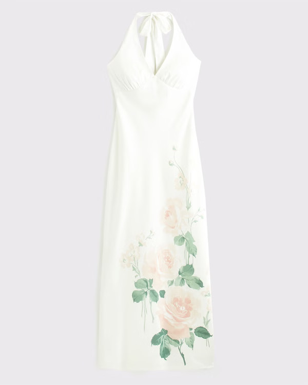 Women's The A&F Julia Slip Halter Maxi Dress | Women's Dresses & Jumpsuits | Abercrombie.com | Abercrombie & Fitch (US)