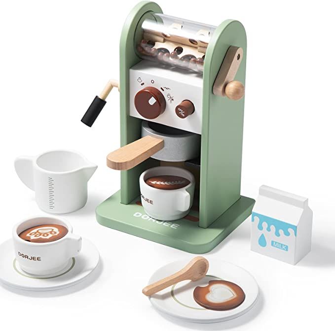 Dorjee Play Kitchen Accessories Kids Coffee Maker Playset-Wooden Grinder Play Kitchen Kids Toys f... | Amazon (US)