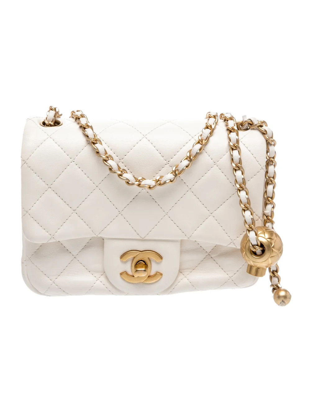 Pearl Crush Mini Square Flap Bag | The RealReal