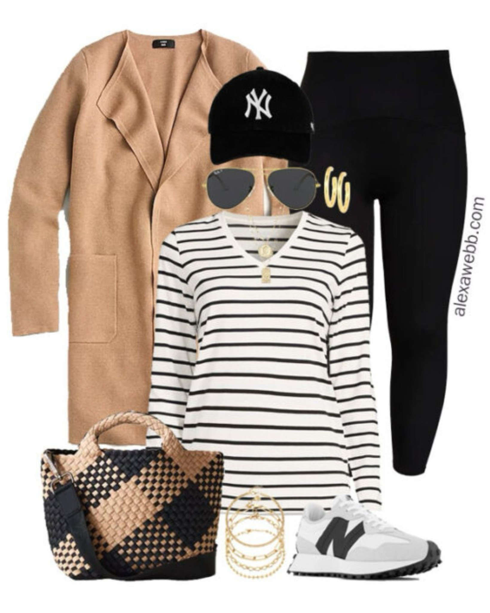 Plus Size Fall Athleisure Outfits - A plus size athleisure outfit for fall and winter with black leggings, a t-shirt, cardigan, and sneakers. So cute for lounging or running errands! Alexa Webb

#LTKPlusSize #LTKShoeCrush #LTKStyleTip