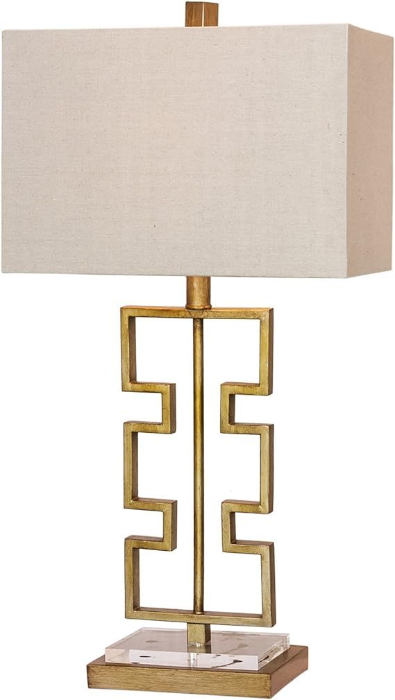 m.r. Lamp & Shade W-m.r.1585 Table Lamp, 28, Antique Gold & Clear | Amazon (US)
