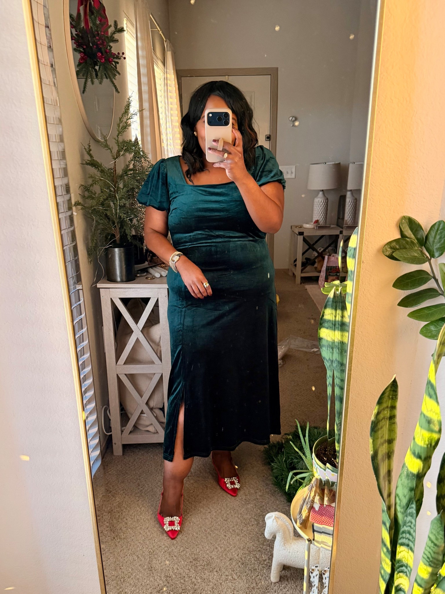 Green velvet dress from Amazon / wearing the large 

#LTKCyberWeek #LTKootd #LTKHoliday