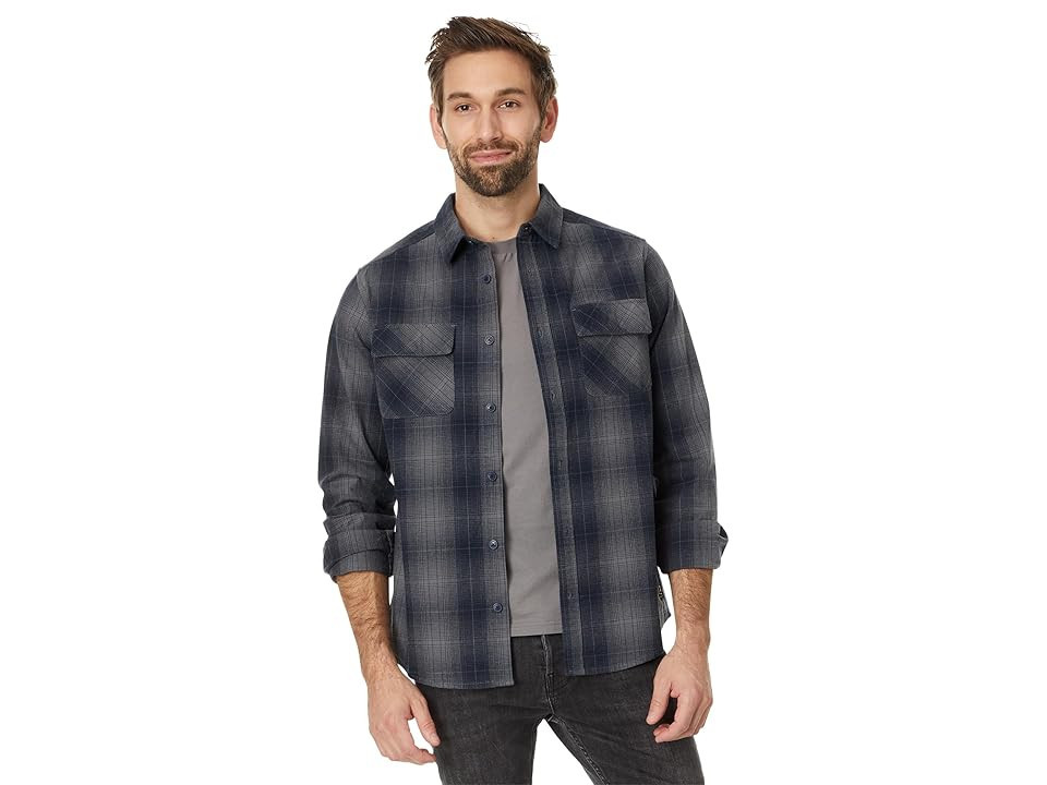 RVCA Dayshift Flannel Long Sleeve Men's Jacket Smoke : SM, Cotton/Flannel | Zappos