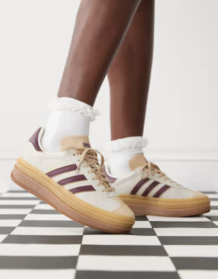 adidas Originals Gazelle Bold sneakers in cream and burgundy | ASOS | ASOS (Global)