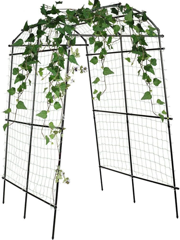 FOLLOOK Garden Arch Trellis for Climbing Plants Outdoor, 7.8 ft Tall PE-Coated Steel Walkway Trel... | Amazon (US)