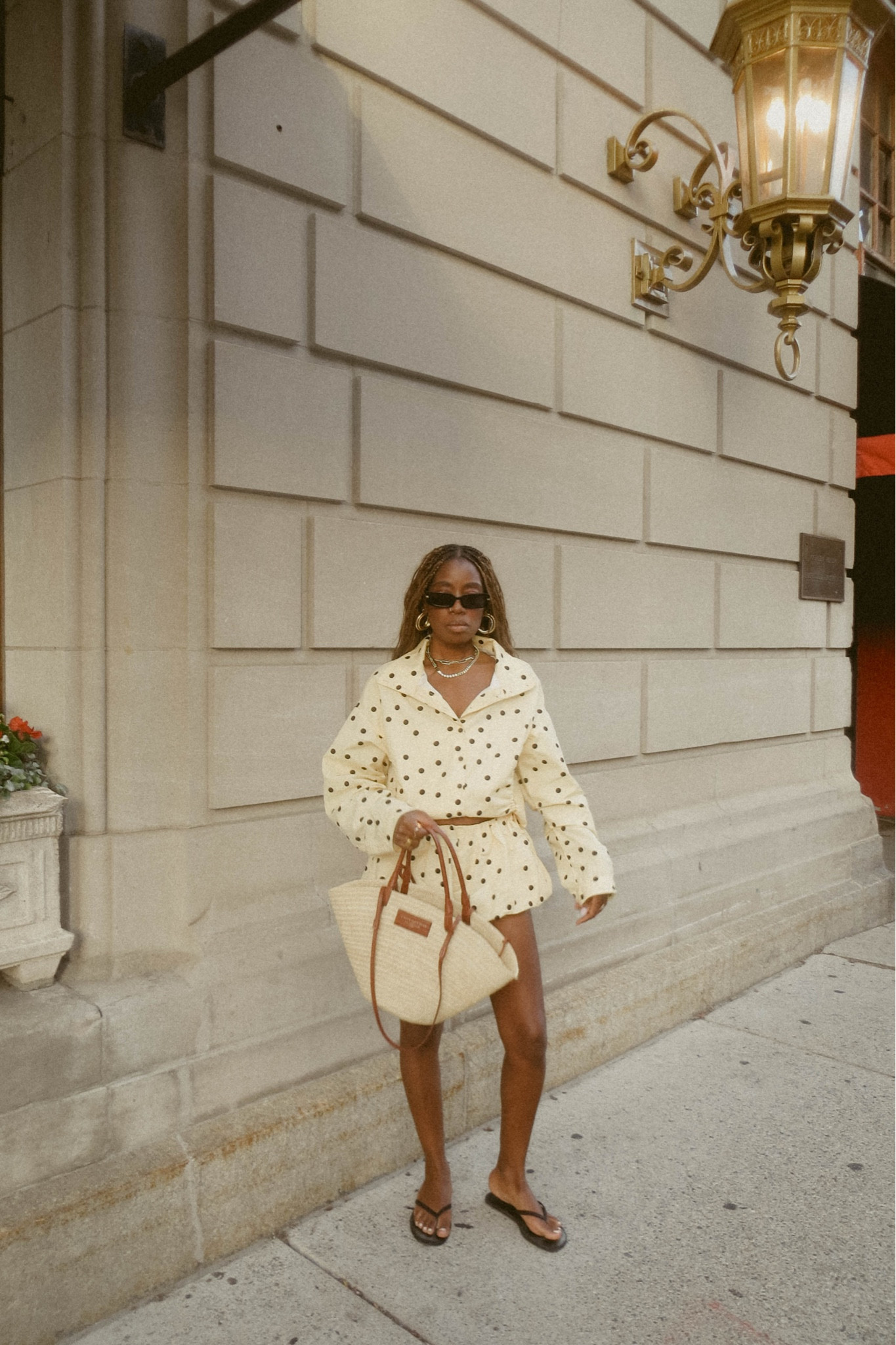Matching polka dot jacket and polka dot bubble shorts

#LTKdayinmylife #LTKootd