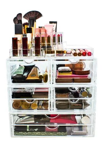Acrylic 4 Level Cosmetics Makeup & Jewelry Storage Case X-Large Display Set | Nordstrom Rack