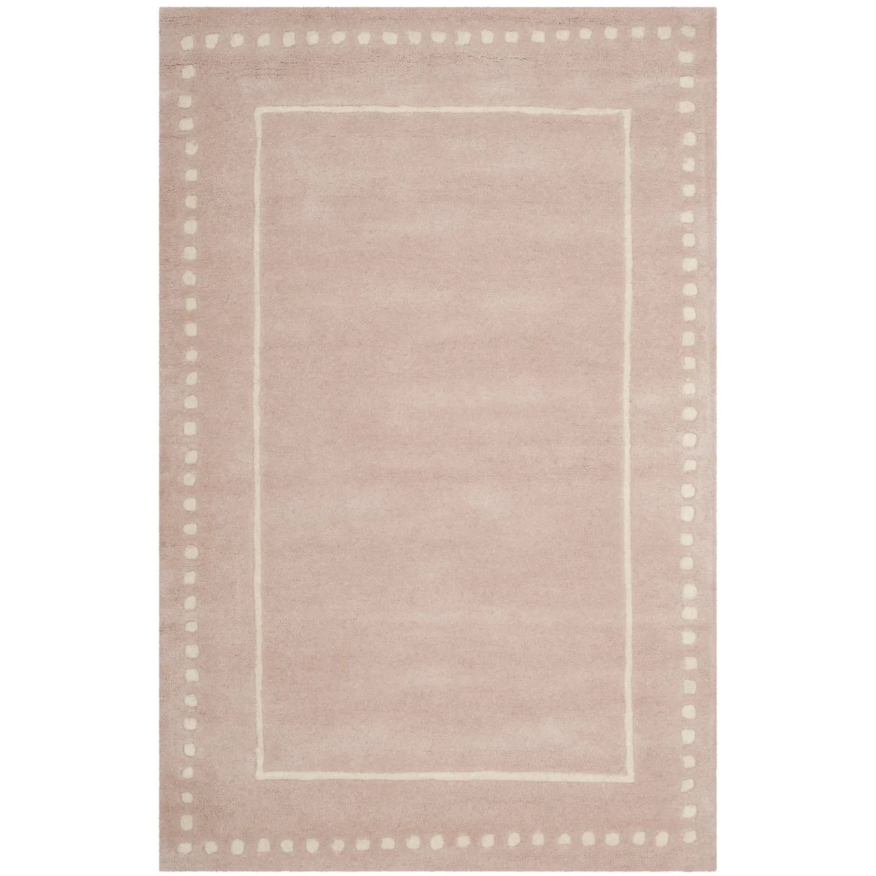 SAFAVIEH Bella Danita Plain Dotted Bordered Wool Area Rug, Light Pink/Ivory, 8' x 10' | Walmart (US)