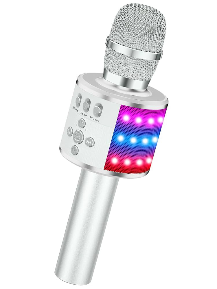 BONAOK Karaoke Microphone for Kids & Adults - Bluetooth Microphones Singing Mic with Disco Lights... | Amazon (US)