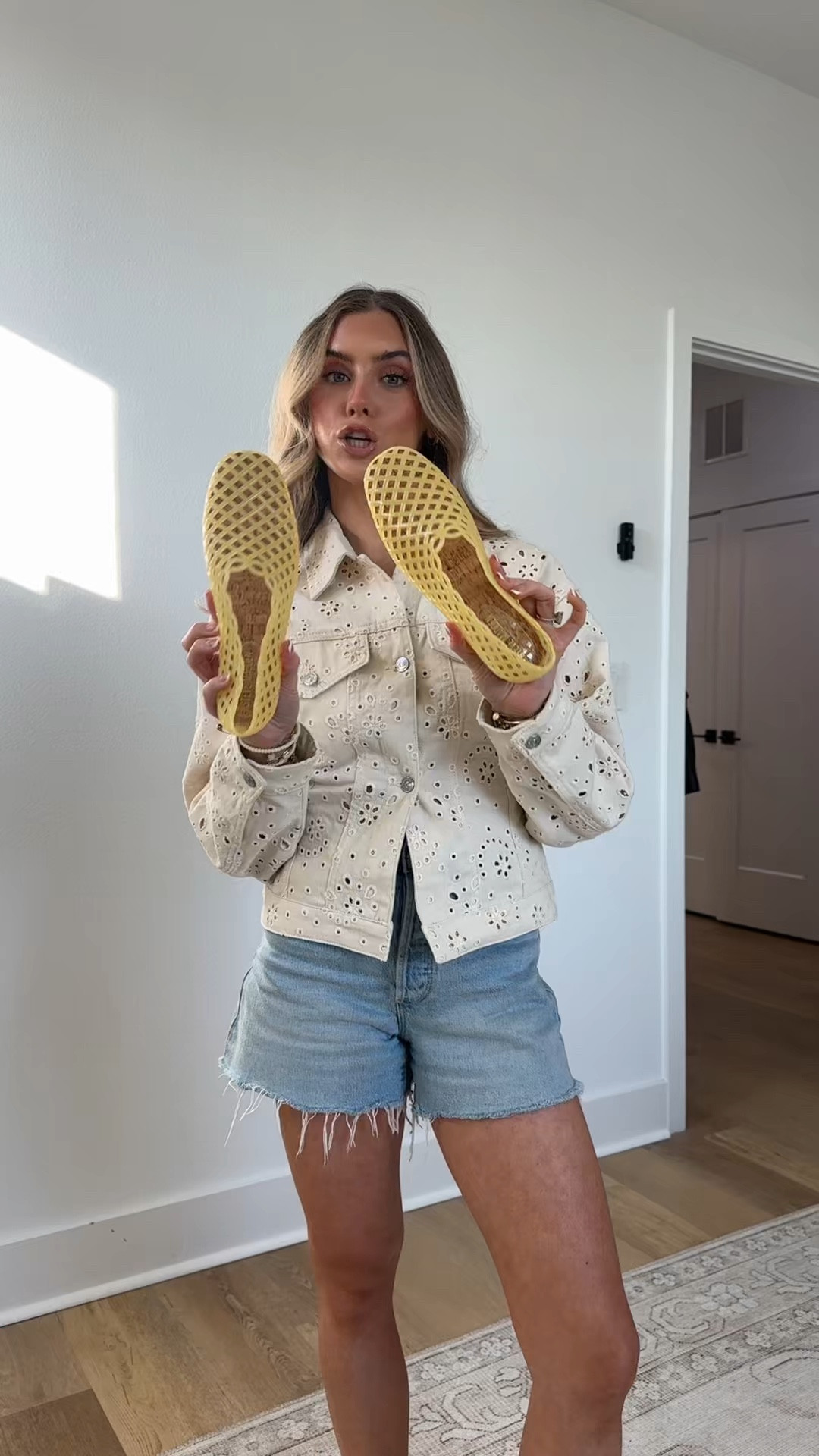 my most worn shoe of last year is back but now in the butter yellow. these are the @stevemadden-us  Grove Sandals 🥹 comfy, versatile, lightweight, and breathable all things my summer sandals need to be. I got my true to size 8! but my order didn’t stop there because of course I ordered a full outfit and more sandals. this matching eyelet denim set is about to be my whole personality, obsessed !!! 

#SMPartner #stevemadden #jellyshoes #summersandals #sandals 

#LTKgrwm #LTKootd #LTKSeasonal