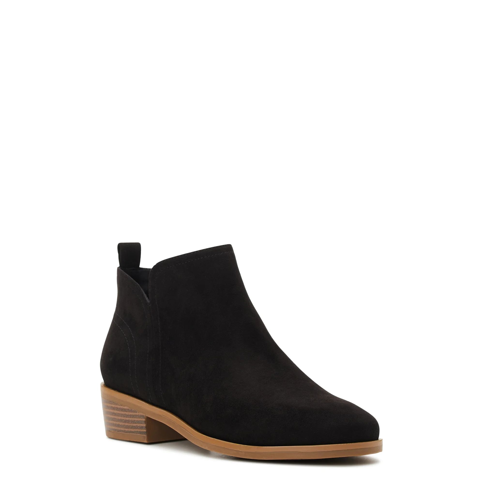 Time and Tru Women's Faux Suede Ankle Boots, Wide Width Available | Walmart (US)