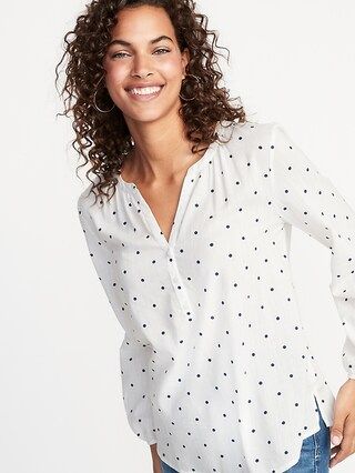 Polka-Dot Split-Neck Blouse for Women | Old Navy US