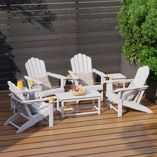 Outdoor Poly Adirondack Conversation Lounge 7-Piece Set | Wayfair North America