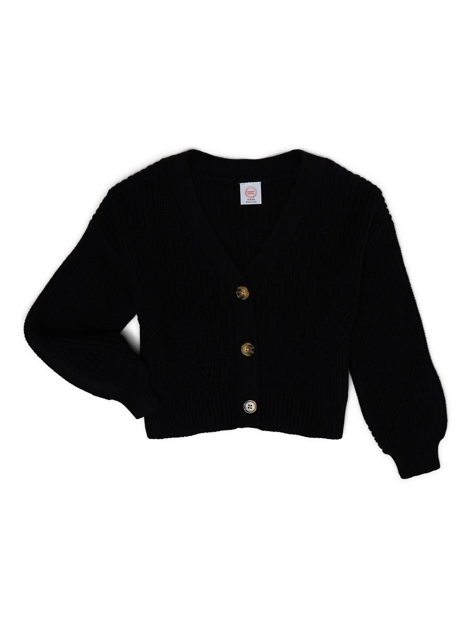 Wonder Nation Girls Cardigan with Long Sleeves, Sizes 4-18 & Plus | Walmart (US)