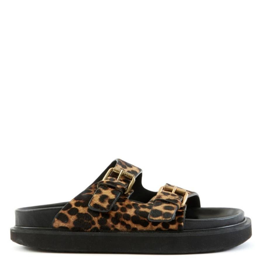 Isabel Marant Ladies Leopard Lennya Flat Sandals | Jomashop.com & JomaDeals.com