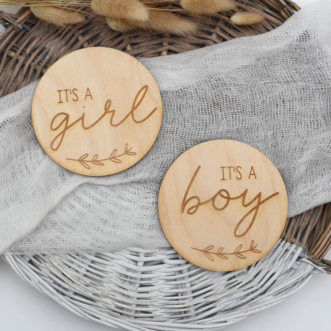 Gender Announcement Wood Plaque - It's A Girl Sign, It's A Boy Sign, Gender Reveal, Gender Reveal... | Etsy (US)