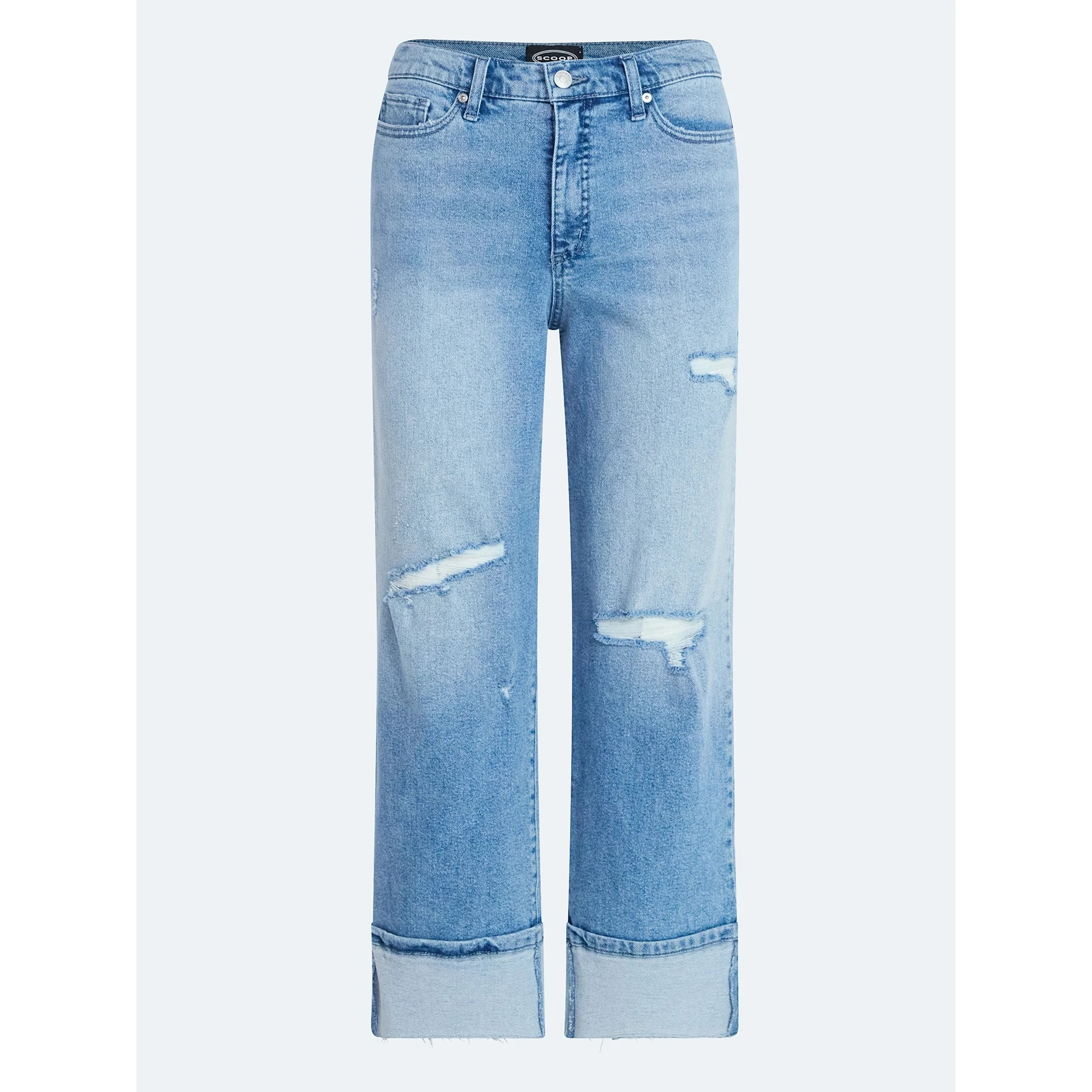 Scoop Women's and Women's Plus Benton Cuffed Ankle Jeans, 25", 27", and 29" Inseams, Sizes 0-26W | Walmart (US)