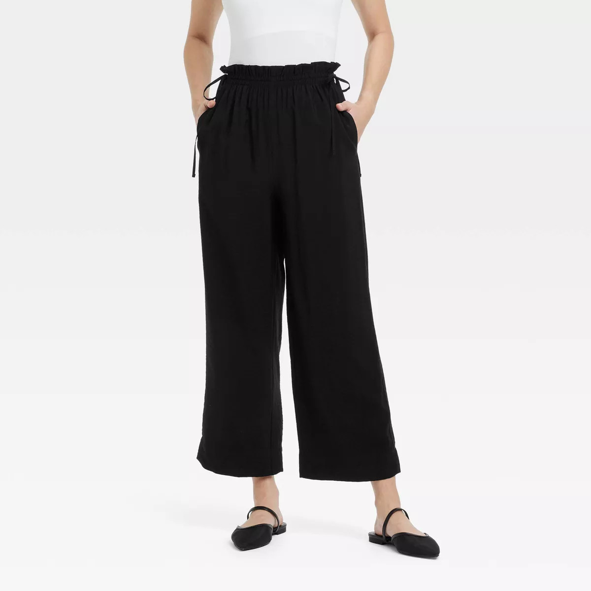 Women's High-Rise Straight Leg Side-Tie Pull-On Pants - A New Day™ | Target