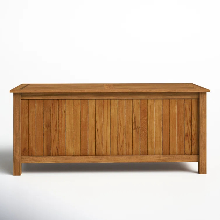 Birch Lane™ Summerton Solid Wood Teak Deck Box in Natural Teak | Wayfair North America