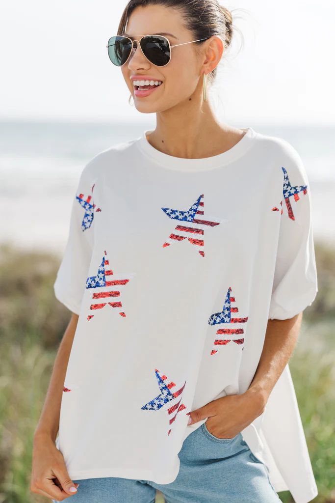 It's Your Day White Star Top | The Mint Julep Boutique