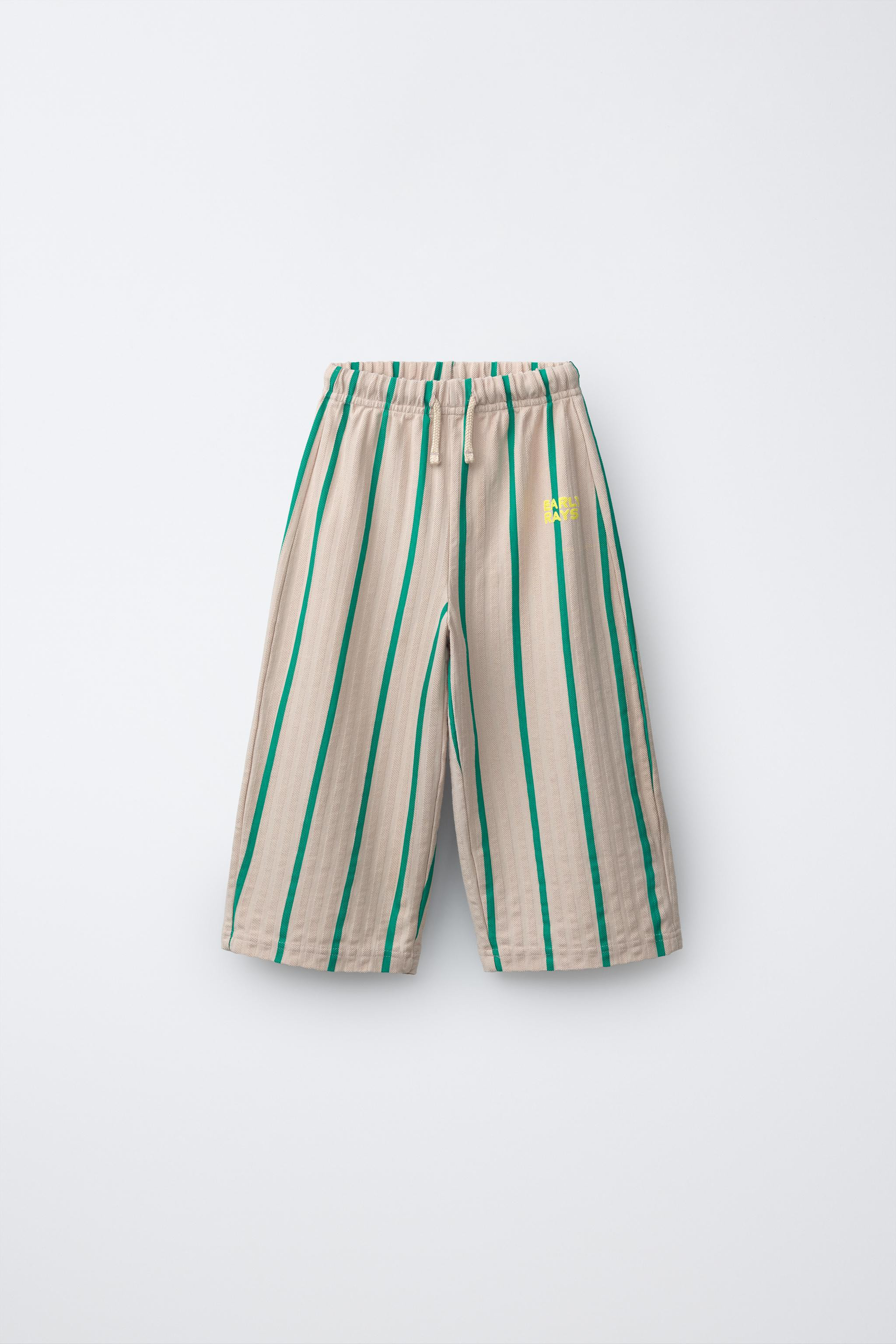 STRIPED TEXTURED PANTS | Zara US