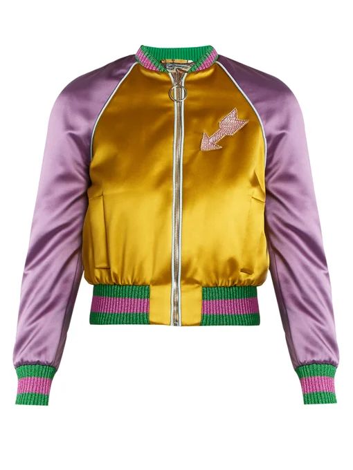 Embellished duchess-satin bomber jacket | Matches (US)