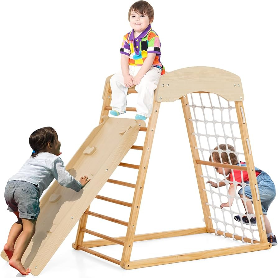 Costzon 6-in-1 Indoor Jungle Gym, Montessori Climbing Toys for Toddlers with Double-Sided Ramp, M... | Amazon (US)
