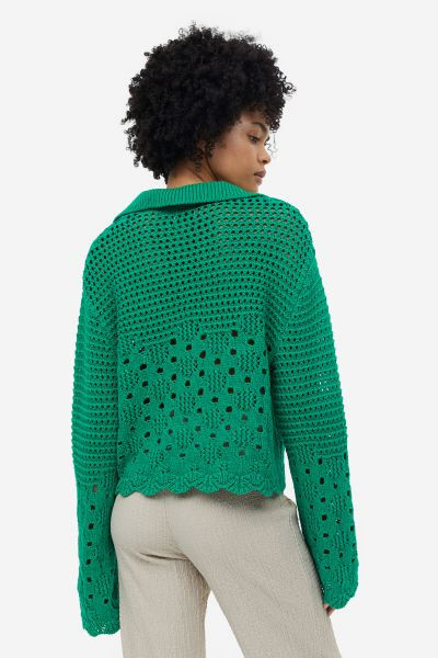 Pointelle-knit Cotton Sweater | H&M (US + CA)