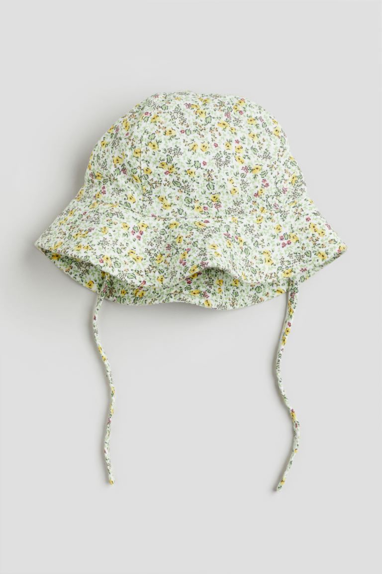 Floral-patterned Sun Hat - Light green/floral - Kids | H&M US | H&M (US + CA)