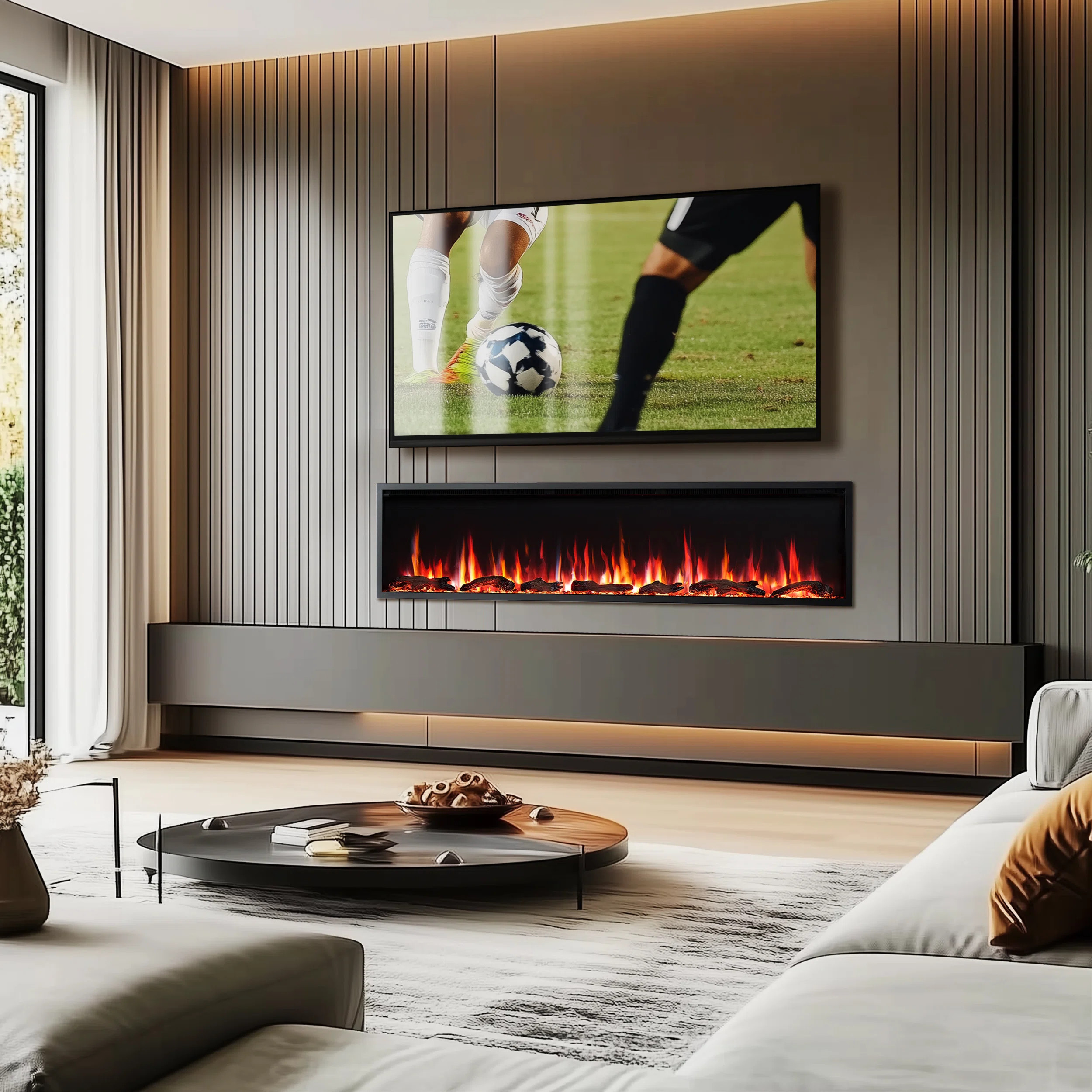 Ning bo li chen dian qi you xian gong si 36/42/50/60/72 Inch Smart Linear Electric Fireplace - Cl... | Wayfair North America