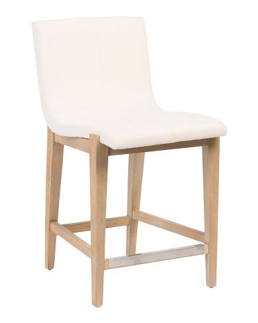 38in Upholstered Exposed Wood Frame Counter Stool | TJ Maxx