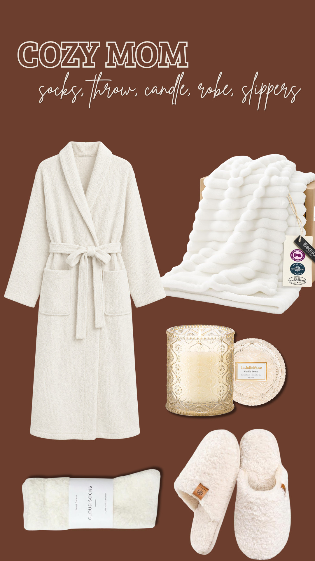 For the mom who deserves a slow, cozy morning 🤍
Soft layers, warm candles, comfy slippers, and all the little comforts that make home feel extra relaxing. The perfect Mother’s Day cozy bundle.

#LTKGiftGuide #MothersDay #CozyHome #MomFavorites #SelfCareEssentials #HomeComforts #AmazonFinds #CozyVibes #LTKHome #GiftIdeas 

 #LTKMothersDay #LTKmorningroutine #LTKselfcare