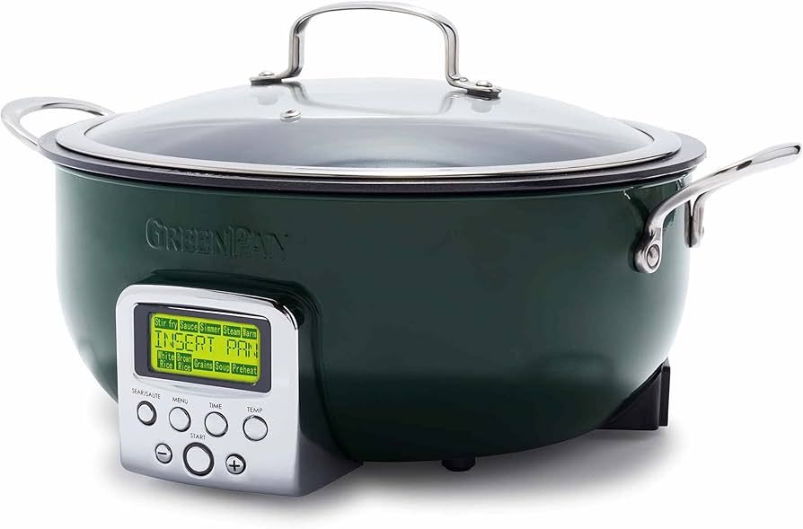 GreenPan Elite Essential Smart Electric 6QT Skillet Pot,Sear Saute Stir-Fry and Cook Rice, Health... | Amazon (US)