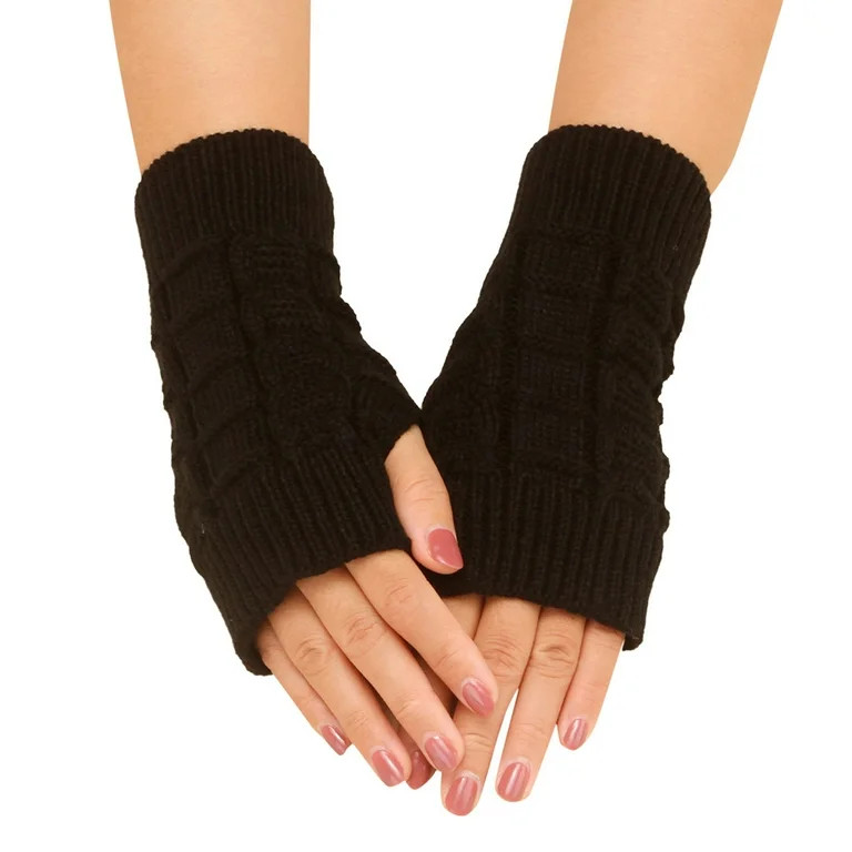 BKQCNKM Fingerless Gloves for Women Fingerless Gloves Women Casual Autumn and Winter Simple Solid... | Walmart (US)
