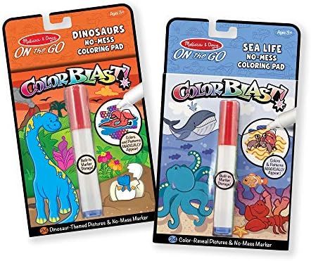 Melissa & Doug ColorBlast! Sea Life and Dinosaurs Color-Reveal Coloring Books, 2-Pack | Amazon (US)