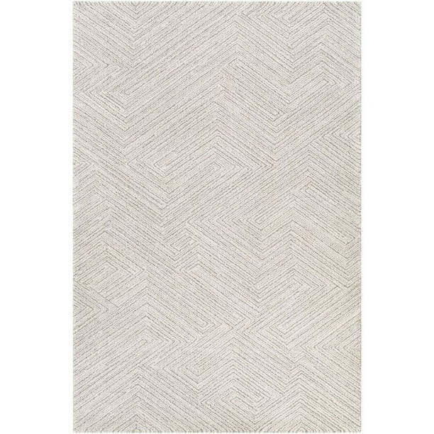 Surya Gavic GVC-2302 79x114" Rectangle Modern Fabric Rug in Cream/Charcoal | Walmart (US)