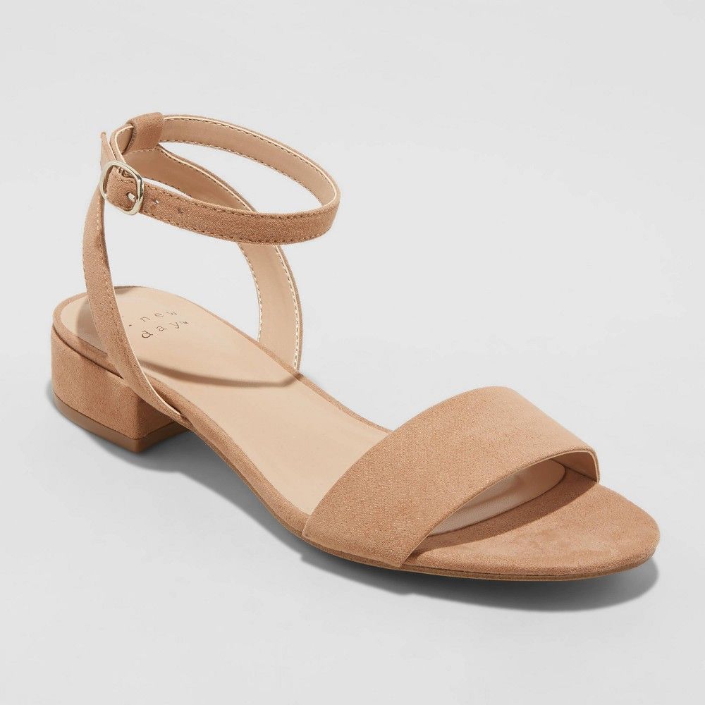 Women's Winona Ankle Strap Sandals - A New Day Taupe 8, Brown | Target