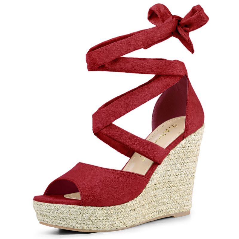 Allegra K Women's Lace Up Espadrilles Wedges Sandals | Target