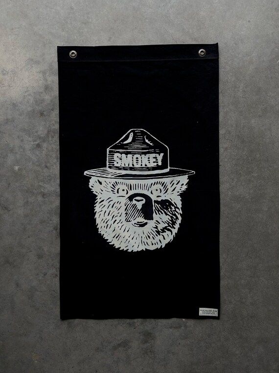 Smokey Bear Flag  Black - Etsy | Etsy (US)