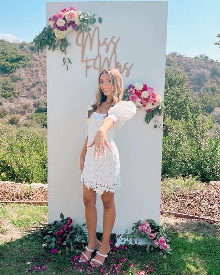 My lace puff sleeve bridal shower dress is back in stock in size small and on sale! Grab it while you can 🤍🤍

#LTKsalealert #LTKwedding