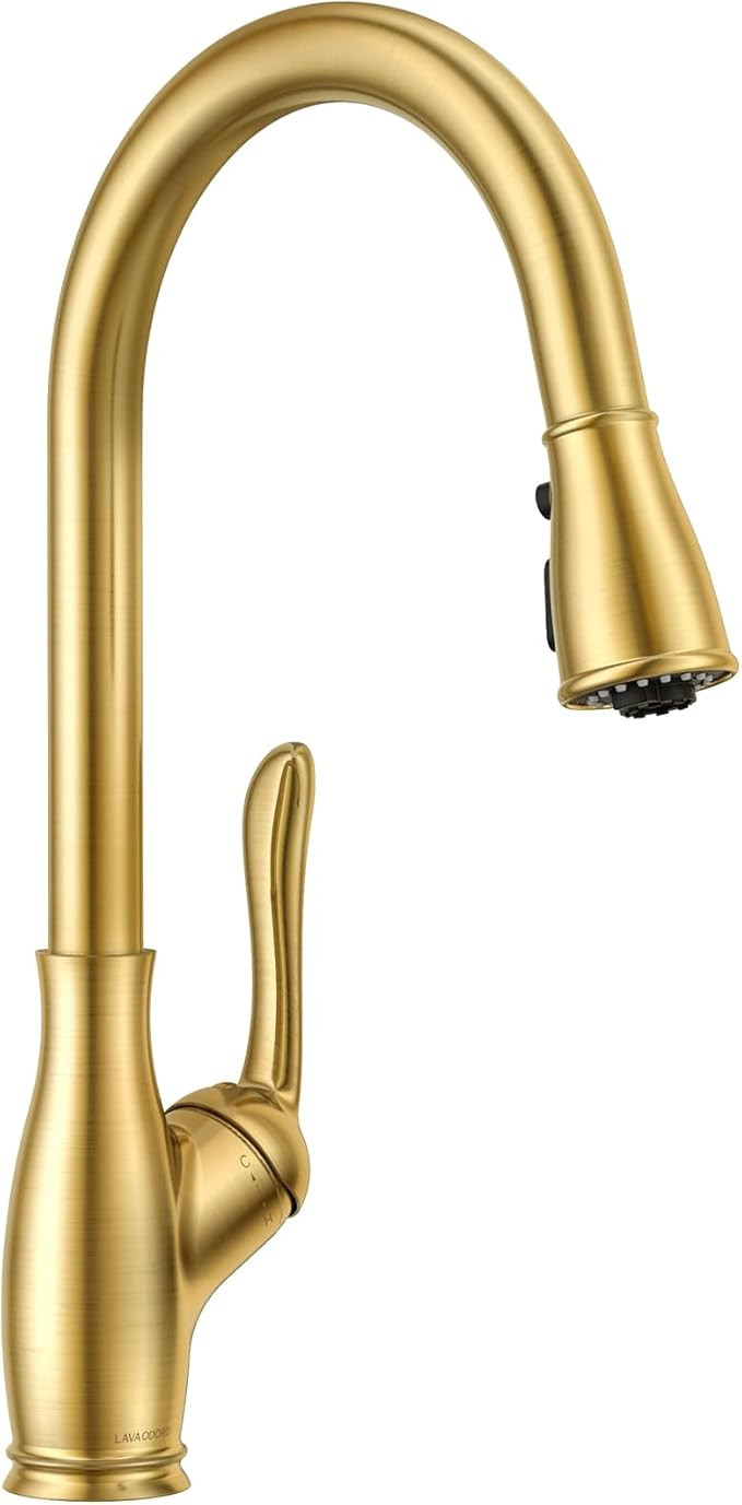 Lava Odoro Gold Kitchen Faucet with Pull Down Sprayer, Brushed Gold Kitchen Sink Faucet with Magn... | Amazon (US)
