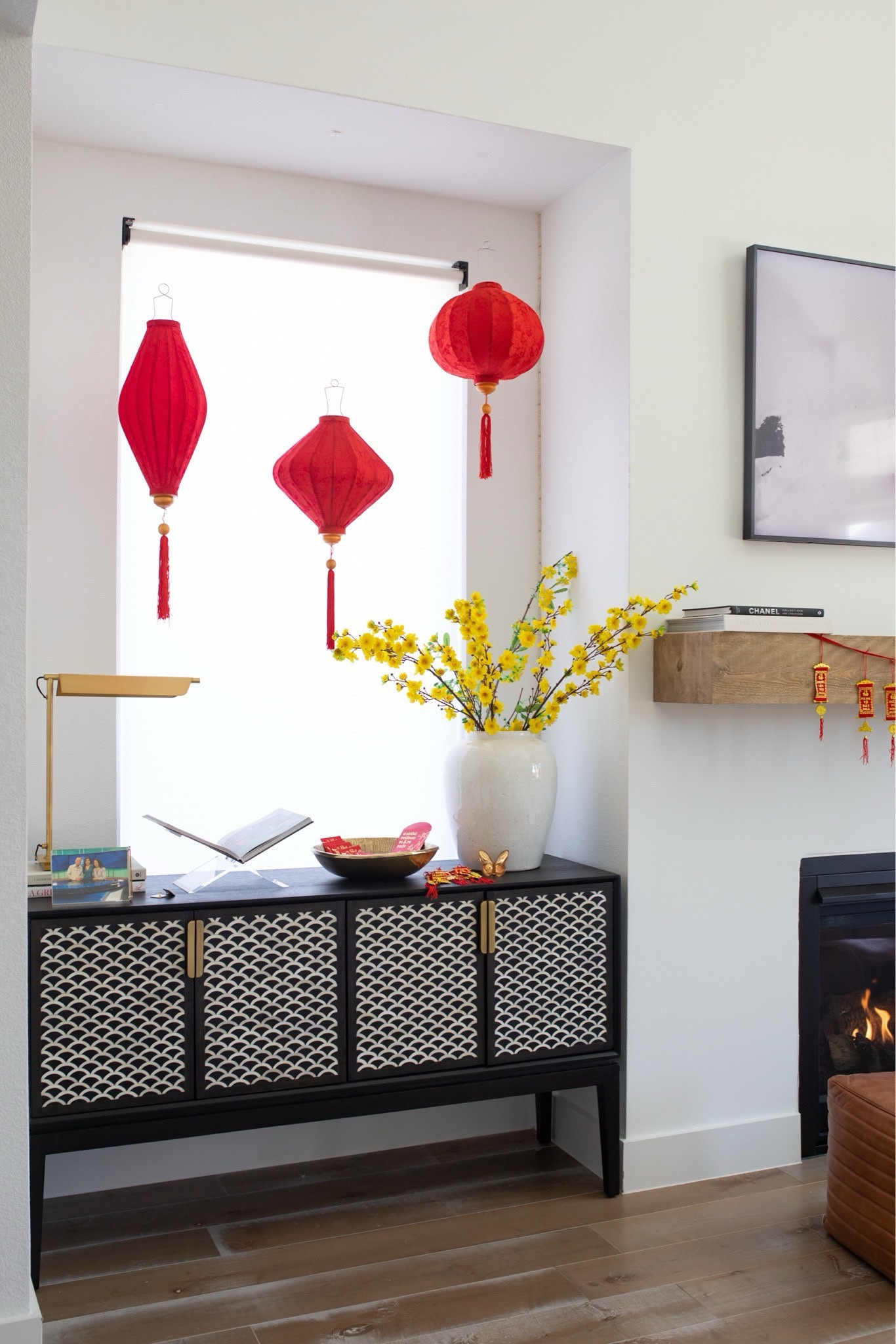 Lunar New Year decor! Including hanging red lanterns, faux florals and red envelope packets. Been excited to decorate since it’s earlier this year! 

#LTKSeasonal #LTKHome